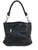Netted Suede Hobo Bag. Back POV. Color: Black