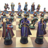 Fantasy Chess Set close up on Servants of the Shadow - Hand Painted - on chess case