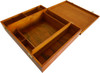 A Large mult-compartmented wooden box.