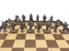 Celtic Legend Connaught vs Ulster Antique finish Chess Set, with wooden case with drawers and built-in board.