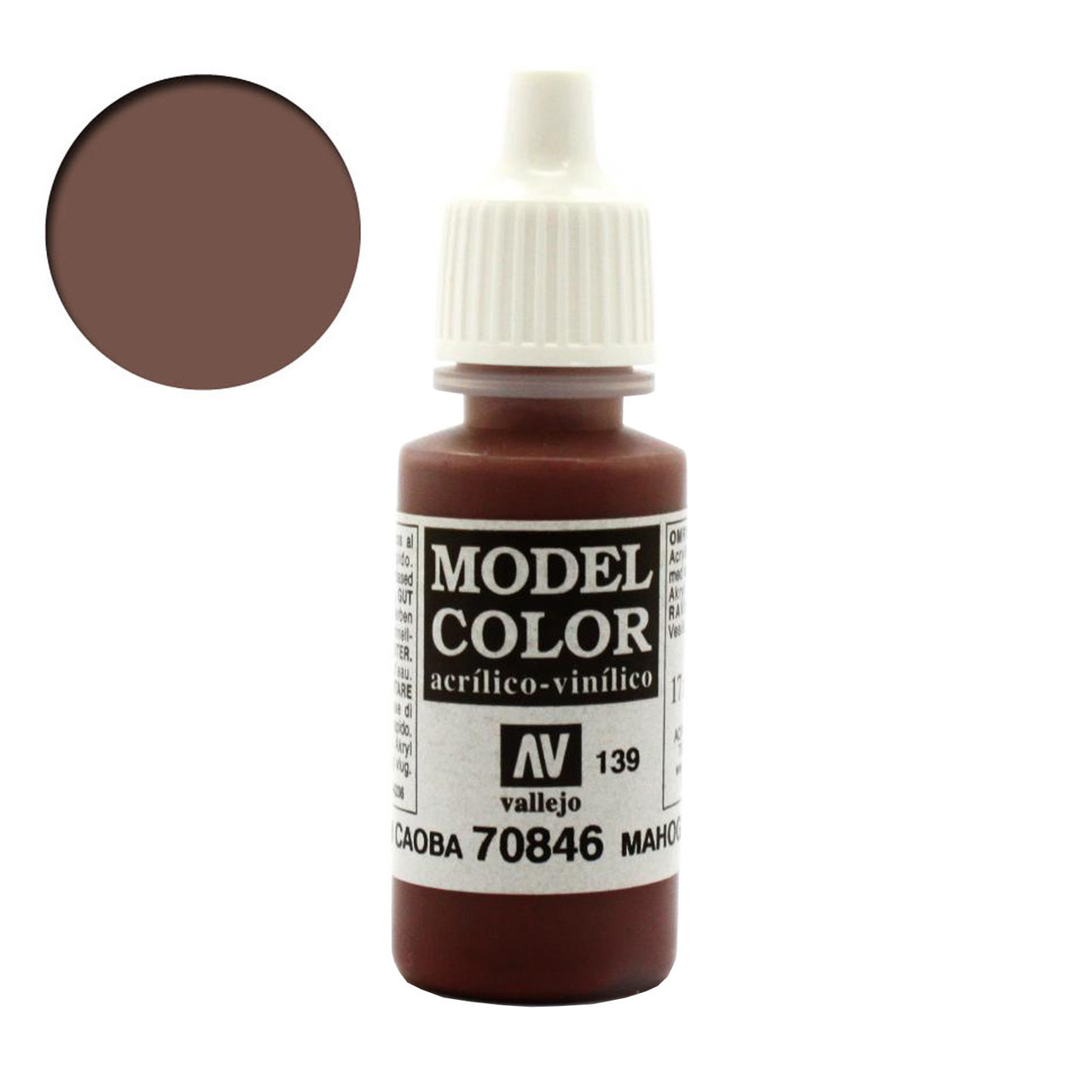 70846 Vallejo Model Color Paint: 17ml Mahogany Brown (M139) , Vallejo  Paints , Vallejo – Valiant Enterprises Ltd