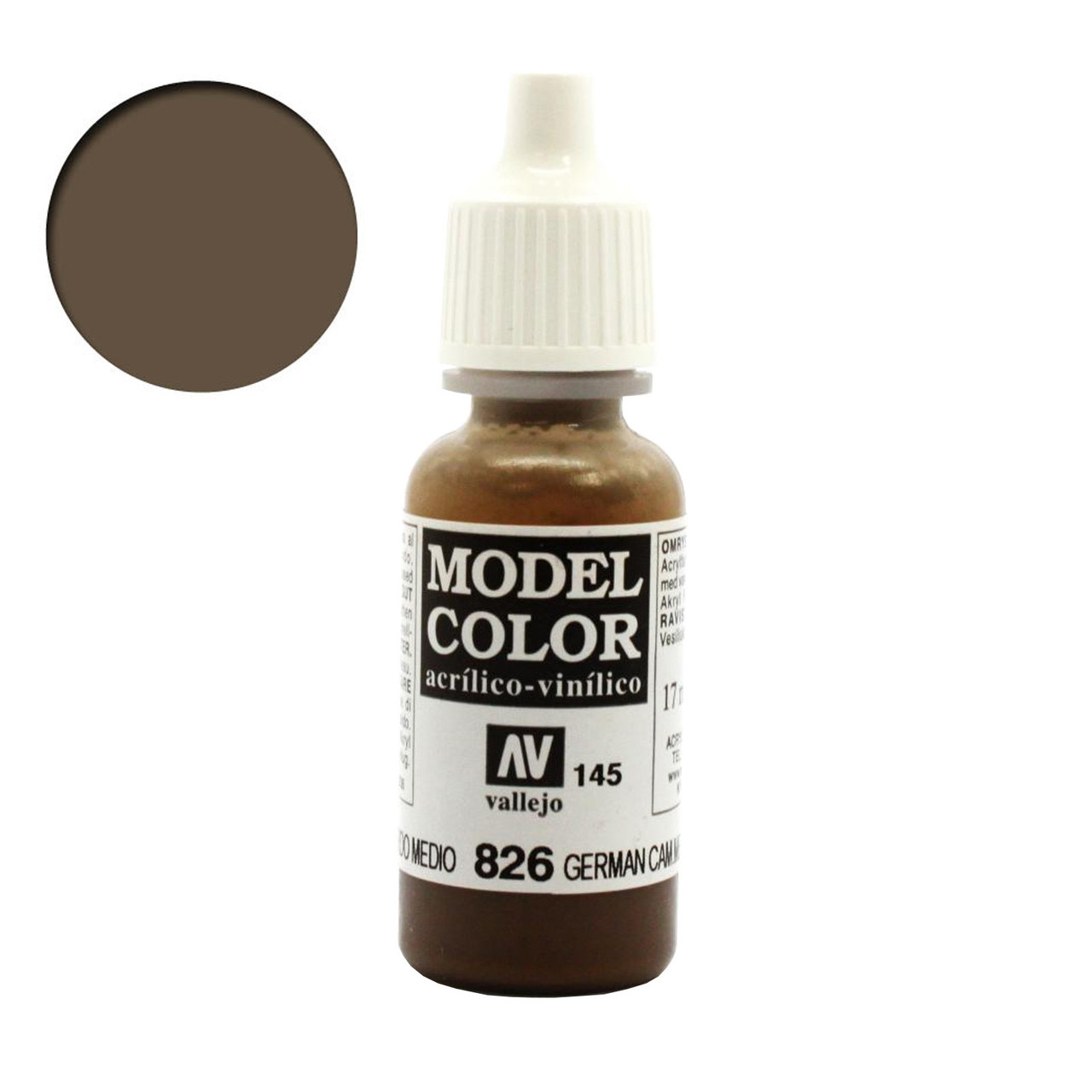 German Cam Medium Brown acrylic paint # 826 Vallejo 17ml Model Color