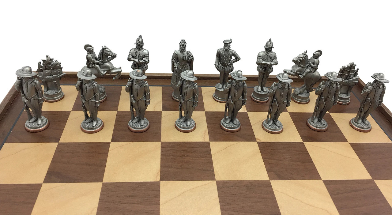 54mm Spanish Armada Chess Set Spanish versus English Antique