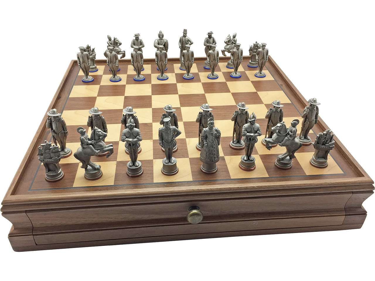 54mm Spanish Armada Chess Set Spanish versus English Antique