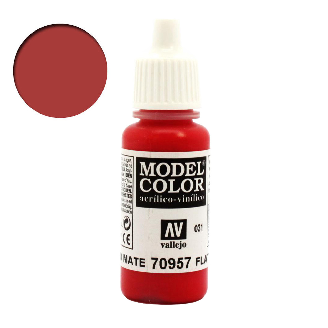 Vallejo Model Color Flat Red 70957 for painting miniatures