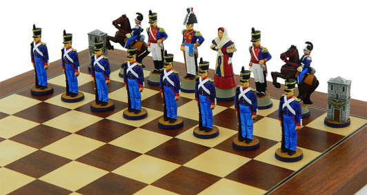 Mexican Chess set if cast and painted. Chess board not included.