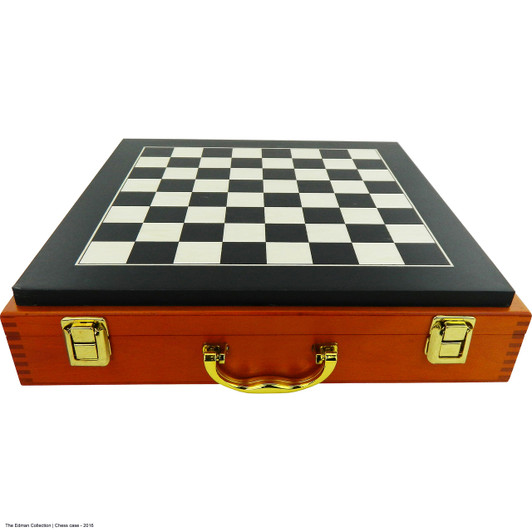 Chess case with a black and white chess board included