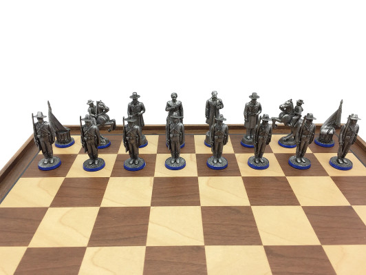 American Civil War Antique Finish Chess sides