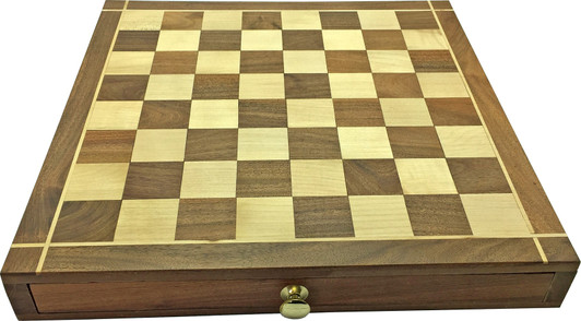 Chess Case with attached board and drawers for pieces.