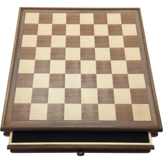 Wooden Chess Case with two drawers for your pieces and a built in board.