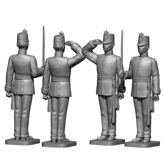 Prince August Great Powers of the 1900's Austria-Hungary German Officer saluting - figure