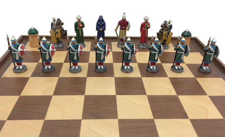Crusades Chess side Hand Painted with Wooden Case