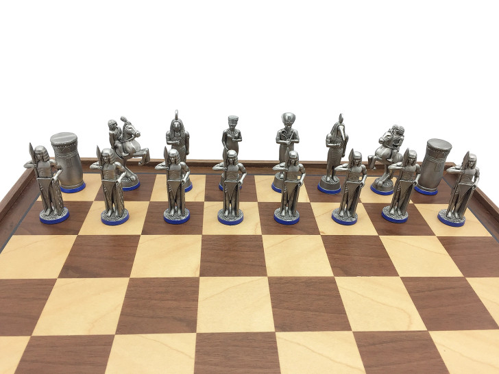 Egyptian Antique Finish Chess side