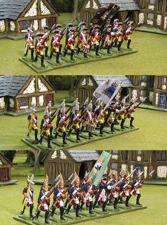 Musketeers, Grenadiers and Fusiliers.