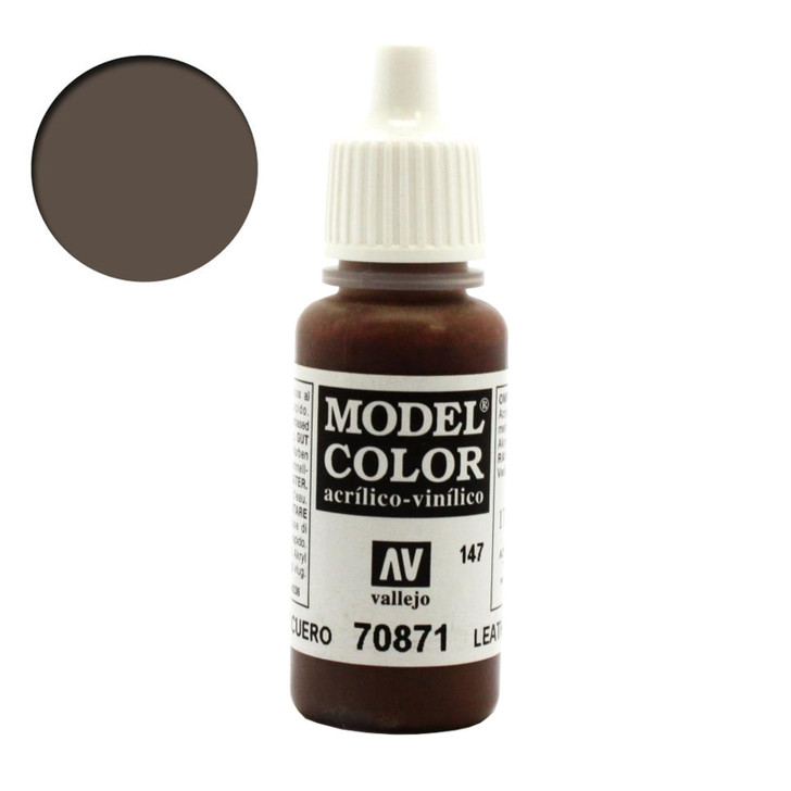 Vallejo Model Color Leather Brown Acrylic Paint 70871