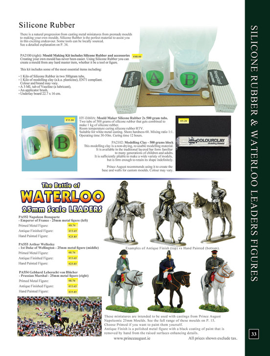 Prince August Catalogue No.8 Silicone Rubber and Waterloo leaders.