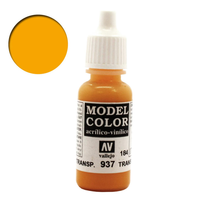Transparent Yellow Vallejo Model Color Acrylic Paint 70937 / 184