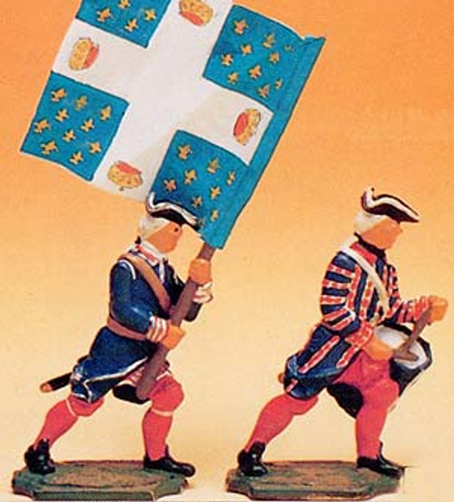 French Regiments 1750 Drummer and Standard Bearer