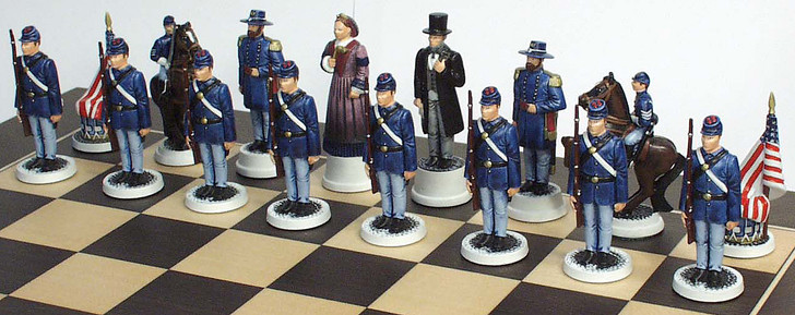 American Civil War Chess Set: Union side