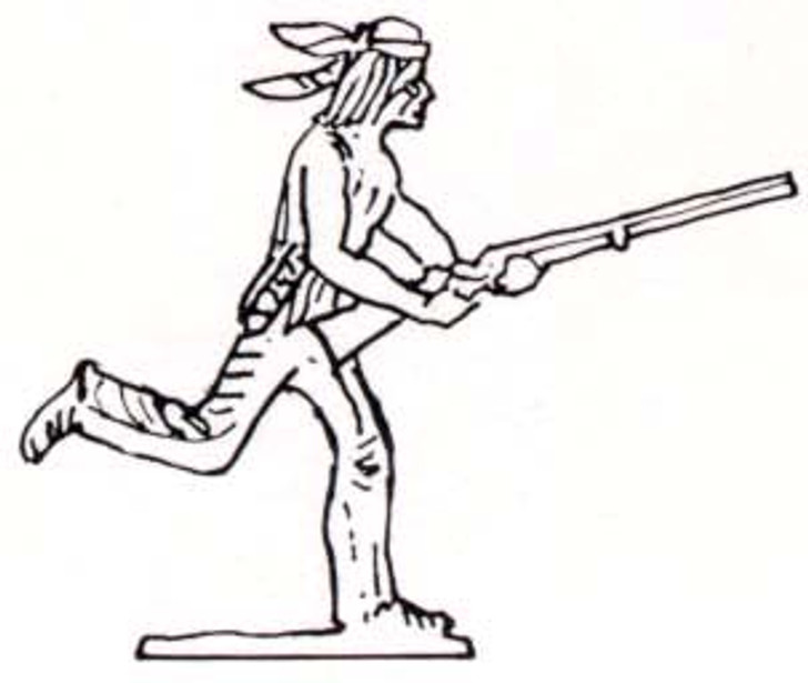 Indian (Native American) running with gun