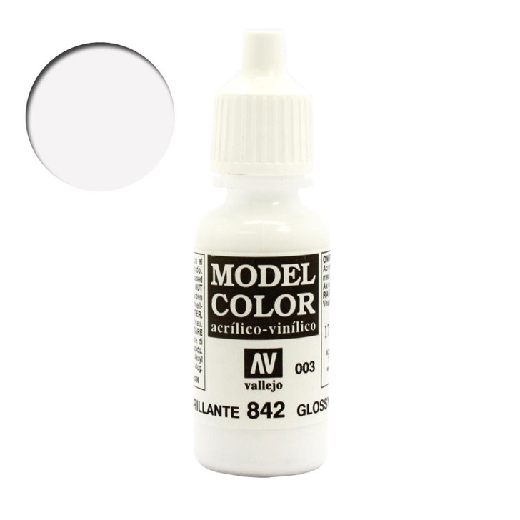 Glossy White Vallejo Model Color Acrylic Paint 70842