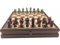 Robin Hood Hand Painted Chess set with case with drawers and built-in Board.