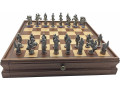 Egyptian Antique Finish Chess set with case.