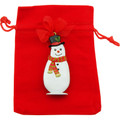 Christmas Snowman with top hat painted decoration.