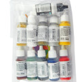 medium paint pack of 17ml bottles of acrylic paints and 2 paint brushes