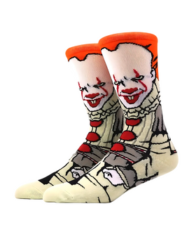 Circus of Screams: IT Clown Socks, Men's Circus of Screams: IT Clown Socks, Men’s Halloween socks, clown socks, Pennywise socks, IT clown socks, scary socks for men, horror socks, creepy clown socks, men’s novelty socks, horror movie socks, Stephen King socks, spooky socks for men, men’s costume socks, scary clown socks, men’s crew socks Halloween