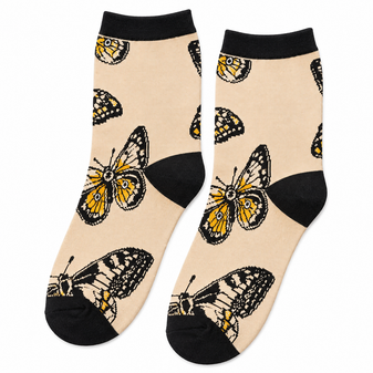 Beige Butterfly Socks, Sock Boutique, Biggest range of socks, best gift ideas, perfect gift ideas, kiwi
socks, nz socks, funky socks, cool socks, novelty socks, novelty gift socks, 
something for everyone, for someone who has everything, sock boutique nz, nzsb, 
ankle socks, ladies socks, men's socks, kids socks, teens socks, wellbeing socks, 
affordable socks, happy socks