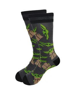 Men's Dark Grey Yoda Socks