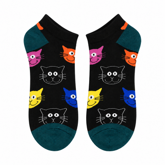 Cat Face Ankle Socks, Whisker Pop: Cat Face Ankle Socks