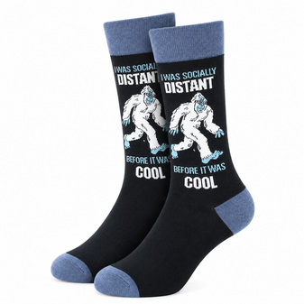 Men's Socially Distanced Socks,  I was Socially Distant Before It Was Cool Socks, Men's  I was Socially Distant Before It Was Cool Socks