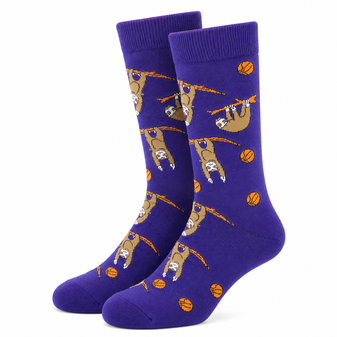 Slow Motion Slam Dunk: Sloth Socks, Ladies Slow Motion Slam Dunk: Sloth Socks, Sloth Socks, Basketball Socks, Sports Socks