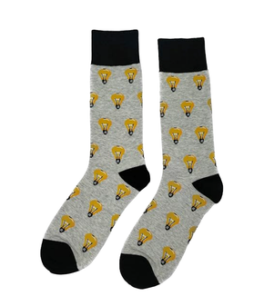 Lightbulb Socks, Ladies Lightbulb socks, light socks, bulb socks, bulb print socks, electrician socks