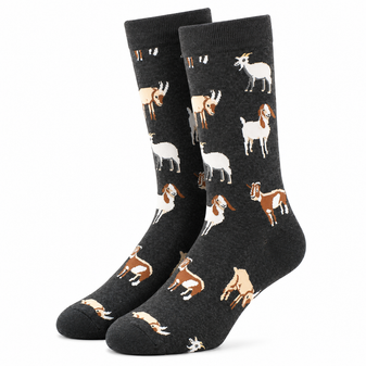 Men's Goat Socks, Goat Crew Socks, Men's Goat Crew Socks, Socks with goats
