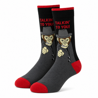 I'm Talkin' To You: Monkey Business Socks, Men's I'm Talkin' To You: Monkey Business Socks, Monkey Socks, Ape Socks, Chimpanzee Socks, Funny Monkey Socks, Monkey Novelty Socks, Monkey Crew Socks, Gangster Monkey Socks, Funny Animal Socks, Animal Socks, Chimp Socks, Monkey Gift, Ape Gift, Monkey Lover Gift, Humour Socks, Funny Quote Socks, Novelty Socks, Funny Character Socks, Monkey Design Socks, Animal Pattern Socks, Joke Socks, Fun Socks, Men's Novelty Socks, Monkey Business Socks, Funny Gift For Men, Animal Lover Gift