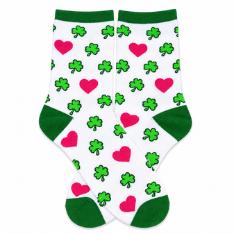 Ladies Shamrock Love Heart Socks
