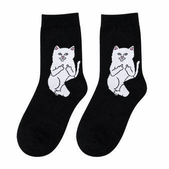 Cat giving middle finger Socks Black, Sock Boutique, Cat, Finger, Socks, Sock Boutique, Biggest range of socks, best gift ideas, perfect gift ideas, kiwi
socks, nz socks, funky socks, cool socks, novelty socks, novelty gift socks, 
something for everyone, for someone who has everything, sock boutique nz, nzsb, 
ankle socks, ladies socks, men's socks, kids socks, teens socks, wellbeing socks, 
affordable socks, happy socks