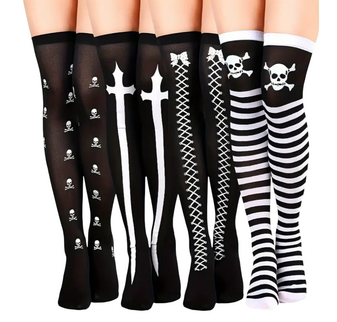 Gothic Skull Sock Squad Stockings, Ladies Gothic Skull Sock Squad Stockings, High stockings, Gothic Skull Socks, Skull Thigh High Socks, Punk Skull Socks, Gothic Thigh Highs, Skull Over The Knee Socks, Halloween Skull Socks, Alternative Fashion Socks, Edgy Gothic Socks, Dark Aesthetic Socks, Spooky Skull Socks, Grunge Thigh High Socks, Skull Print Socks For Women, Gothic Gift Idea, Skull Sock Set, Skull Sock Pack, Gothic Skull Socks 4 Pack, Skull Themed Socks, Unique Gothic Accessories, Emo Punk Socks, Statement Gothic Socks