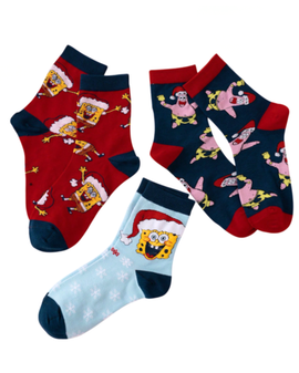SpongeBob & Patrick’s Socktacular Christmas Socks, Ladies SpongeBob & Patrick’s Socktacular Christmas Socks, Ladies SpongeBob & Patrick’s Socktacular Christmas Socks 3 pack, SpongeBob socks, Patrick socks, Christmas socks, holiday socks, funny socks, cartoon socks, festive socks, novelty socks, cute socks, SpongeBob Christmas socks, Patrick Christmas socks, character socks, gift socks, quirky socks, happy feet socks