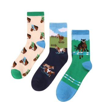 Giddy Up and Sock On Horse Socks, Ladies Giddy Up and Sock On Horse Socks, Ladies Giddy Up and Sock On Horse Socks 3 pack, Horse Socks, Ladies Socks, Funny Socks, Cute Socks, Animal Socks, Novelty Socks, Equestrian Socks, Riding Socks, Horse Lover Socks