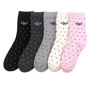 Polka Chic: Bow Edition Socks, Ladies Polka Chic: Bow Edition Socks, Ladies Polka Chic: Bow Edition Socks 5 pack, Polka Dot Socks, Bow Socks, Ladies Socks, Women’s Socks, Cute Socks, Fashion Socks, Dotted Socks, Girly Socks, Stylish Socks, Trendy Socks, Comfortable Socks, Soft Cotton Socks, Everyday Wear Socks, Elegant Socks, Chic Socks, Feminine Socks, Pastel Socks, Black Socks, Grey Socks, White Socks, Pink Socks, 5 Pack Socks, Gift For Her, Cute Accessories, Pretty Socks, Patterned Socks, Classic Socks, Sweet Style Socks, Bow Detail Socks