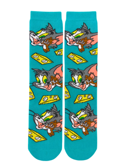 Cheese Chase Madness: Tom & Jerry Socks, Ladies Cheese Chase Madness: Tom & Jerry Socks, Tom And Jerry Socks, Cartoon Cat And Mouse Socks, Funny Cartoon Socks, Cheese Pattern Socks, Classic Animation Socks, Character Crew Socks, Fun Teal Socks, Colorful Cartoon Socks, Chaos Cartoon Socks, Cat And Mouse Gift Socks, Retro Cartoon Style, Cartoon Fan Gift, Cute Character Socks, Cool Cartoon Footwear, Playful Novelty Socks, Funny Character Crew, Cheese Lover Socks, Animated Chaos Socks, Nostalgic Cartoon Gift, Unique Cartoon Socks