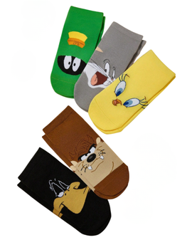 Toon Squad Socks, Toon Squad Ankle Socks, Toon Squad Ankle Socks 5 pack, Toon Squad Socks Five Pack Ladies, Cute Cartoon Socks For Women, Fun Character Sock Set, Colorful Novelty Socks For Her, Animated Style Women Socks, Playful Cartoon Face Socks, Trendy Printed Socks Pack