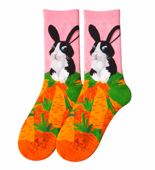 Carrot Couture Bunny Socks, Ladies Carrot Couture Bunny Socks, Ladies Socks, Bunny Socks, Carrot Socks, Cute Bunny Socks, Ladies Novelty Socks, Animal Print Socks, Rabbit Socks, Fun Ladies Socks, Cute Animal Socks, Bunny Carrot Socks, Colourful Socks, Gift Socks For Women, Whimsical Socks, Fashion Socks For Women, Playful Bunny Socks, Easter Bunny Socks, Cute Rabbit Socks, Ladies Fashion Socks, Unique Socks For Women, Bunny Theme Socks