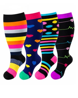Rainbow Vibes Compression Socks 4 Pack, Ladies Rainbow Vibes Compression Socks 4 Pack, Ladies Rainbow Vibes Compression Socks 4 Pack 2XL, Ladies Compression Socks, Women's Compression Socks, Compression Socks 4 Pack, Colourful Compression Socks, Patterned Compression Socks, Heart Compression Socks, Stripe Compression Socks, Heartbeat Compression Socks, Knee High Compression Socks, Support Socks, Compression Stockings, Travel Compression Socks, Flight Socks, Circulation Socks, Leg Support Socks, Swelling Relief Socks, Nursing Compression Socks, Medical Compression Socks, Everyday Compression Socks, Bright Compression Socks, Fun Compression Socks, Women's Support Socks, Compression Wear, Colourful Support Socks, Women's Knee High Socks, Compression Socks NZ, Support Socks NZ, Travel Socks NZ, Compression Stockings NZ, Sock Boutique NZ
