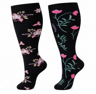 Botanical Beauty Compression Socks, Ladies Botanical Beauty Compression Socks, Ladies Botanical Beauty Compression Socks 2 pack, Ladies Compression Socks, Floral Compression Socks, Flower Compression Socks, Botanical Compression Socks, Knee High Compression Socks, Graduated Compression Socks, Compression Socks Women, Floral Support Socks, Circulation Socks, Swelling Relief Socks, Varicose Vein Socks, Edema Socks, Travel Compression Socks, Flight Socks Women, Nurse Compression Socks, Medical Compression Socks, Everyday Compression Socks, Comfortable Compression Socks, Garden Floral Socks, Pink Floral Socks, Black Floral Compression Socks, Knee High Support Socks, Leg Support Socks, Compression Stockings, Compression Socks New Zealand, Support Socks NZ, Floral Gift for Women, 2 Pair Compression Socks, Women's Compression Socks, Stylish Compression Socks.