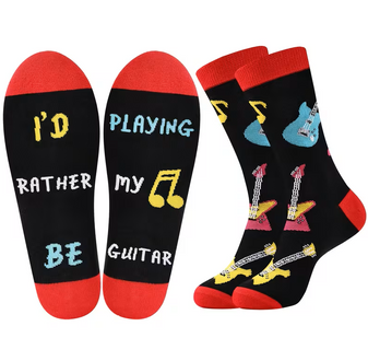 I'd Rather Be Playing My Guitar Socks, Men's I'd Rather Be Playing My Guitar Socks, Men's Guitar Socks, I'd Rather Be Playing Guitar Socks, Guitar Socks, Guitar Player Socks, Music Socks, Musician Socks, Electric Guitar Socks, Guitar Print Socks, Guitar Pattern Socks, Rock Guitar Socks, Rock Music Socks, Guitar Lover Gift, Gift For Guitarist, Gift For Him, Music Lover Gift, Novelty Men's Socks, Funny Men's Socks, Funky Men's Socks, Men's Crew Socks, Music Themed Socks, Rock And Roll Socks, Band Socks, Guitarist Gift
